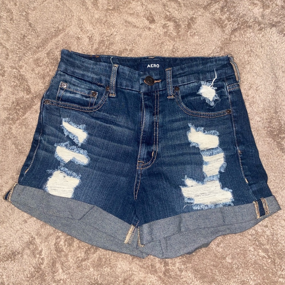 Aeropostale high rise curvy midi - 3” Jean shorts